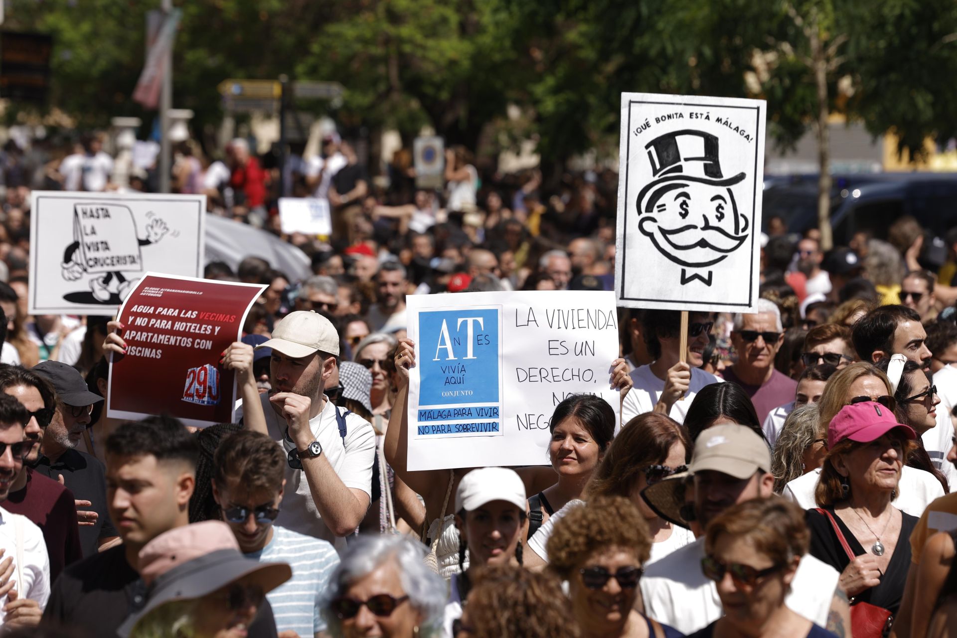 Housing crisis demonstration in Malaga, in pictures