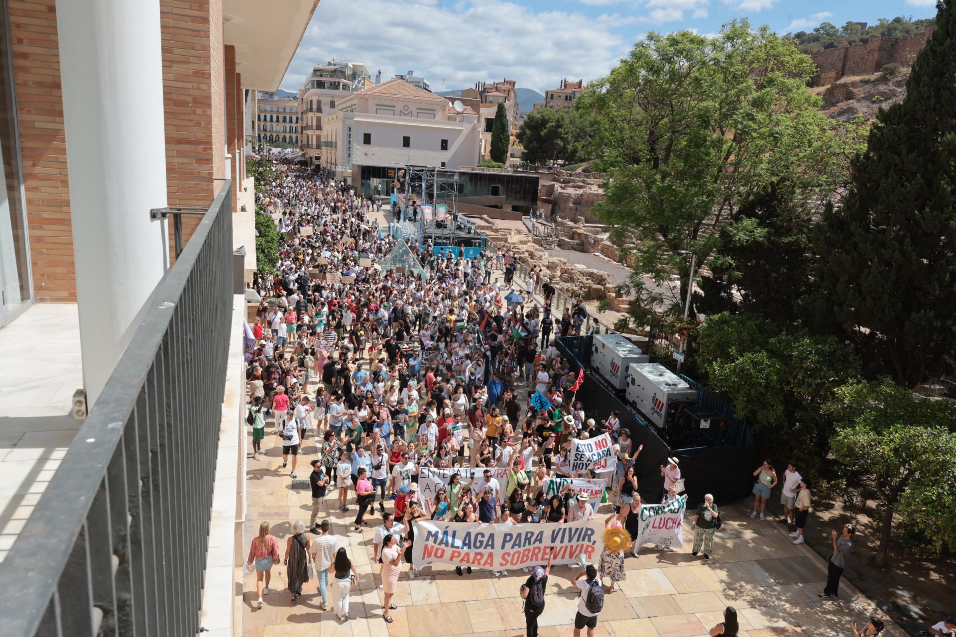 Housing crisis demonstration in Malaga, in pictures