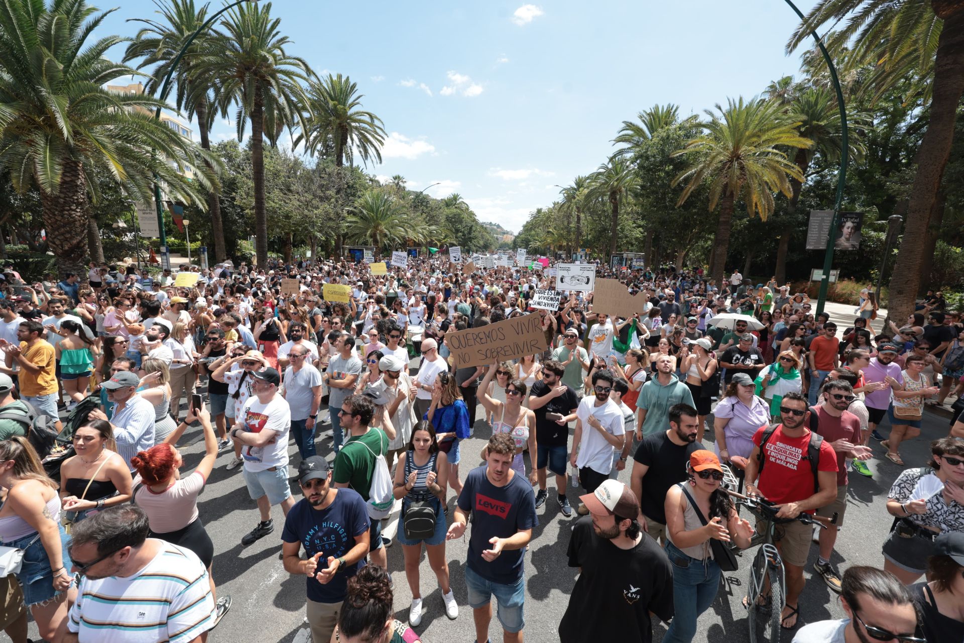 Housing crisis demonstration in Malaga, in pictures