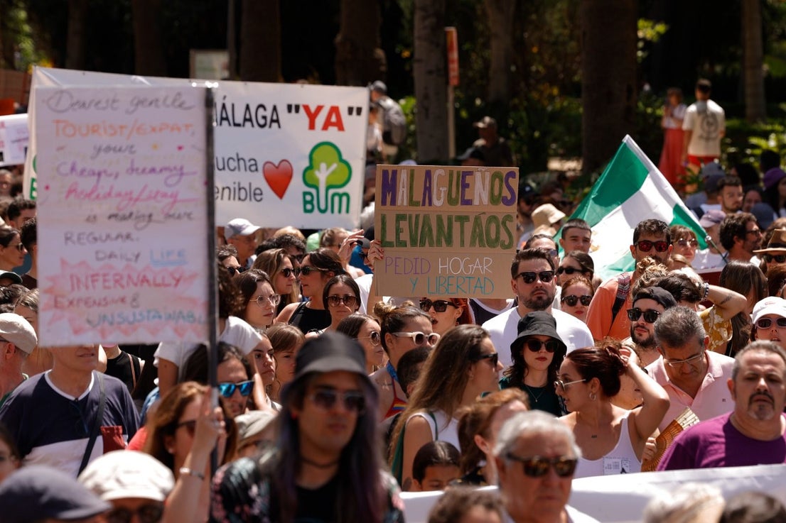 Housing crisis demonstration in Malaga, in pictures