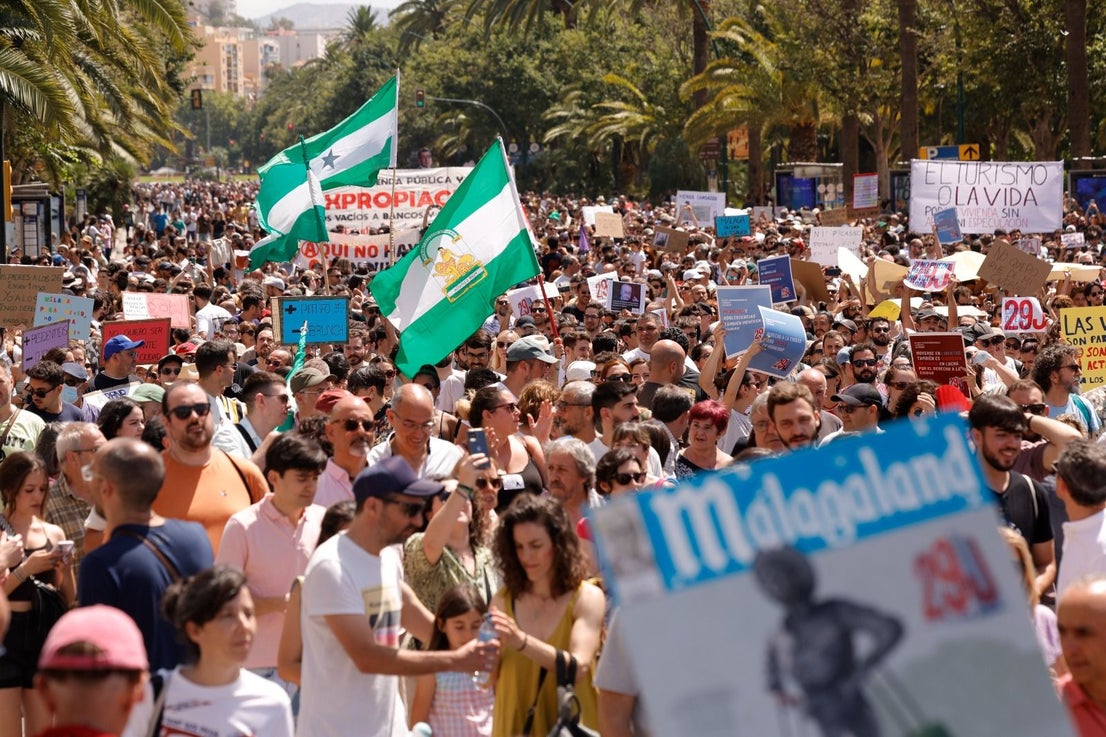 Housing crisis demonstration in Malaga, in pictures