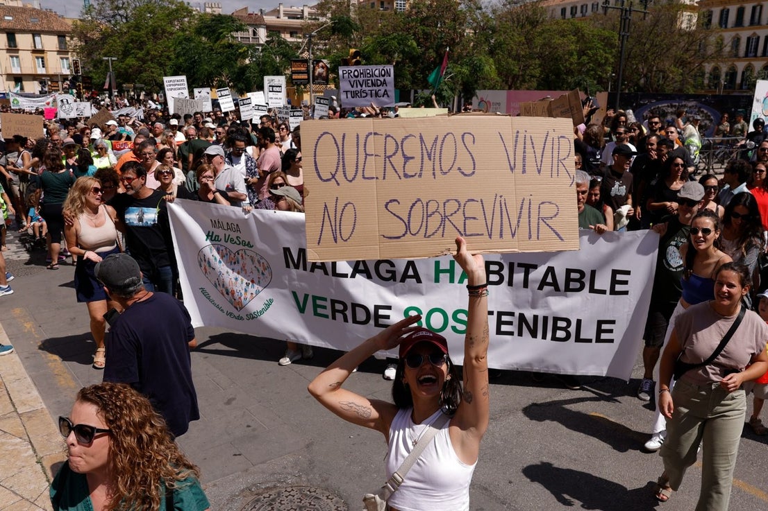 Housing crisis demonstration in Malaga, in pictures