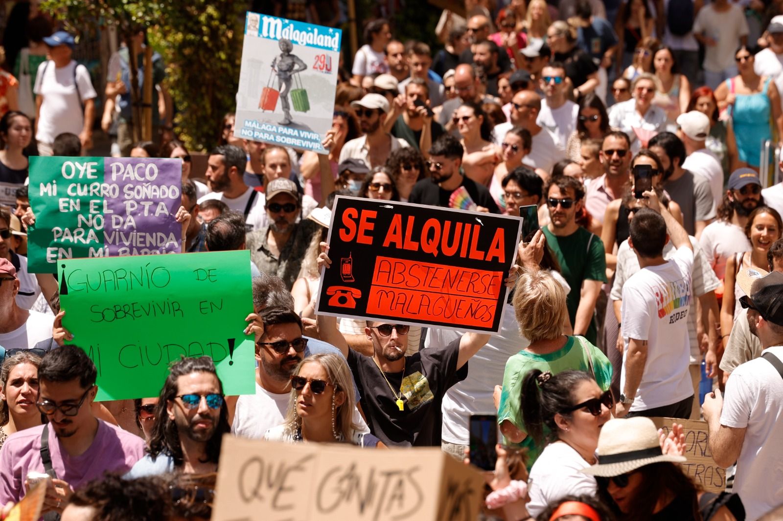 Housing crisis demonstration in Malaga, in pictures