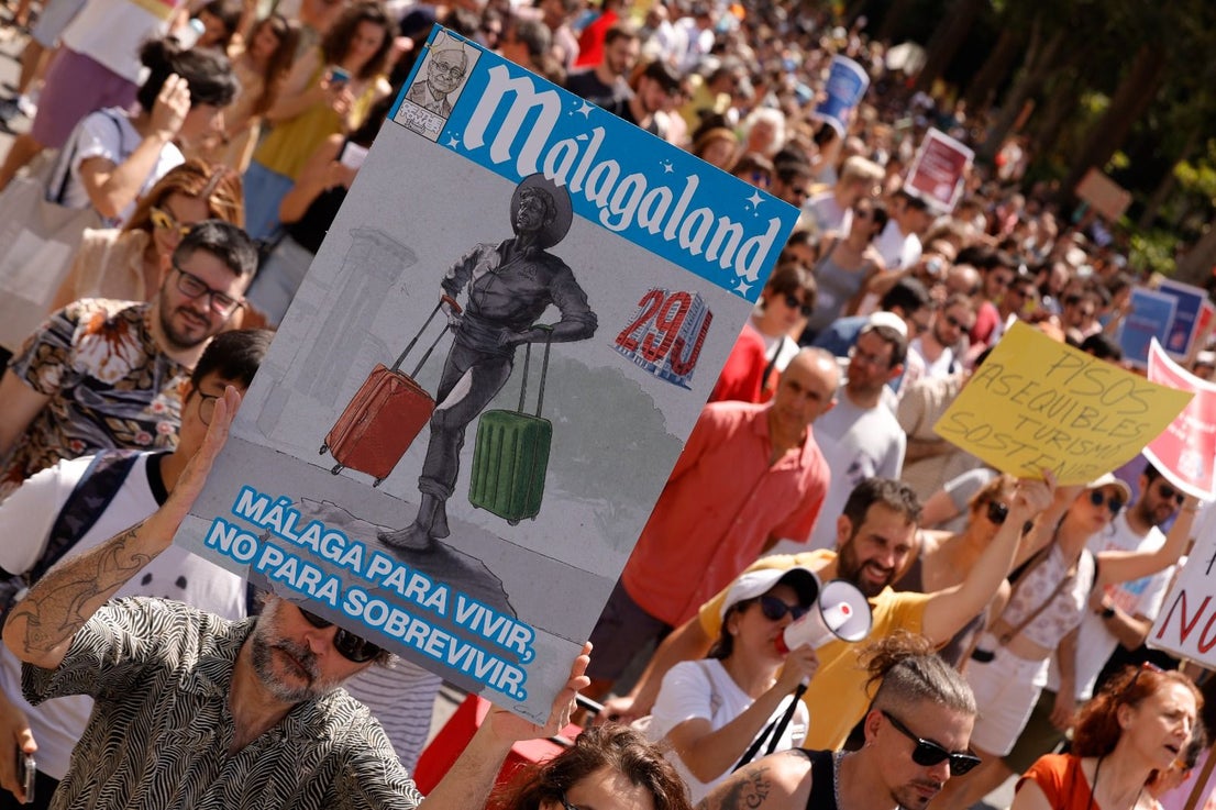 Housing crisis demonstration in Malaga, in pictures