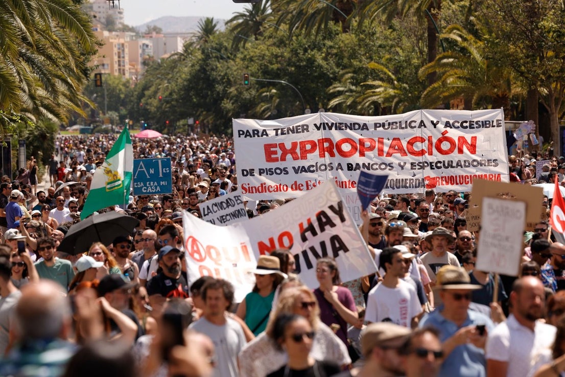 Housing crisis demonstration in Malaga, in pictures