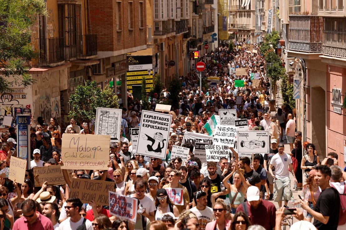 Housing crisis demonstration in Malaga, in pictures