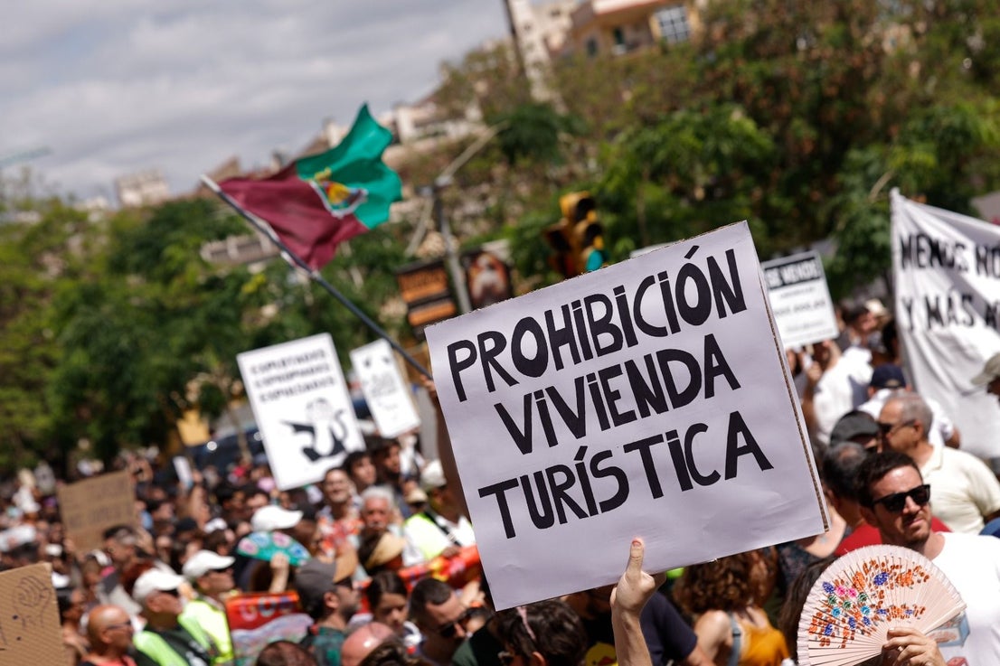 Housing crisis demonstration in Malaga, in pictures
