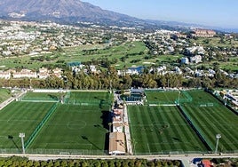 An aerial view of the facilities at the Marbella Football Center.