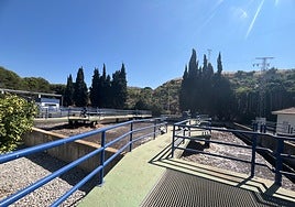 Image of the IARA wastewater treatment plant next to the Torrox river.