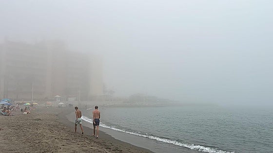 This was the scene as a sea fog rolled in on the Costa del Sol today