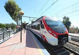 File image of a train on the Costa del Sol line, between Malaga and Fuengirola.