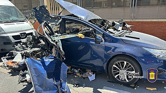 This was the result after a gas canister exploded inside a car in Malaga