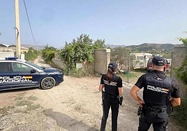 National Police officers at the scene.