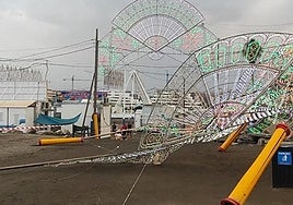 Torre del Mar's fairground lights after the freak heat burst.