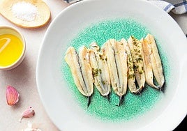 The traditional dish 'boquerones en vinagre'.
