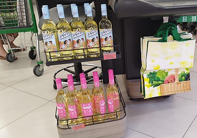 Both drinks share a display next to the checkout line.