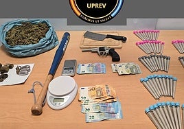 Some of the items seized during police raids