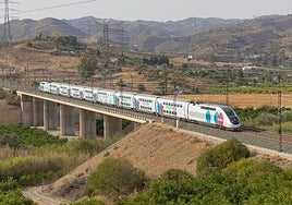 A Ouigo train arriving in Malaga during the final running test phase