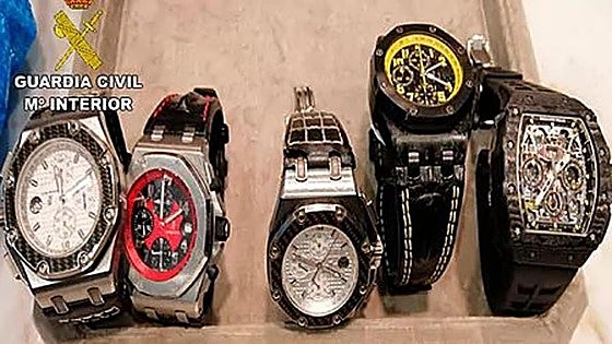 Rolex, Cartier, Tag Heuer and other luxury watches seized from drug traffickers put up for auction in Spain