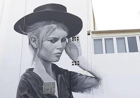 The Brigitte Bardot mural on Plaza Costa del Sol.