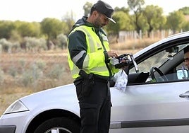 Archive image of a Guardia Civil roadside checkpoint.
