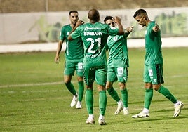 Siddiki celebrates having scored the equaliser for Antequera.