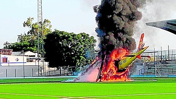 Elderly heart attack patient severely injured in air ambulance blaze this summer dies