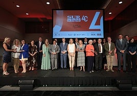 Group photo of the award winners during the ceremony.