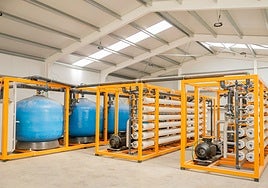 Photo taken a few days ago inside the Padrón wells desalination plant, which is due to start a testing phase soon.