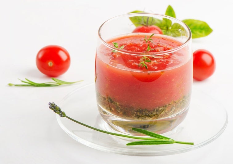 Traditional Spanish gazpacho.