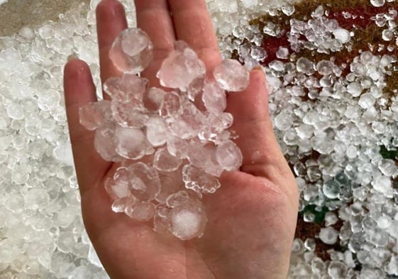 Hail stones the size of small coins pound homes and crops in Malaga province town