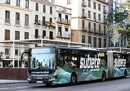 EMT bus in the Alameda Principal in Malaga.