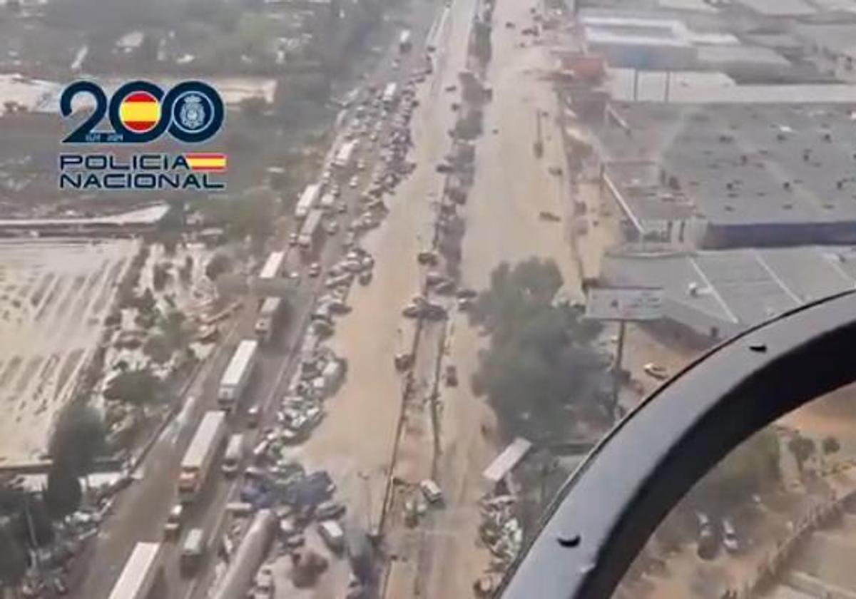 Dramatic aerial images reveal full scale of the disaster after Spain is ravaged by flash floods