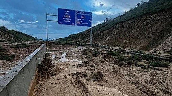Flights diverted, roads blocked and local train services suspended as red alert activated for torrential rain in Barcelona