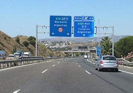 Archive image of the Costa del Sol motorway, complete with toll stations.