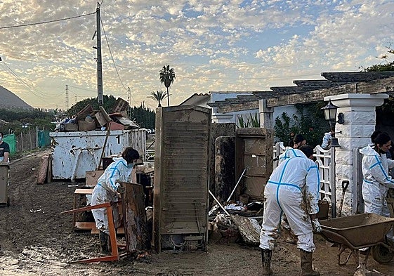 Volunteers from Malaga, during the recent clean-up in the Guadalhorce area.