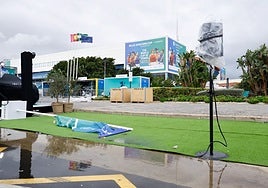 Dark clouds over the venue this Wednesday morning.