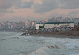 The pumping station is now located almost on the coastal breakwater, as a result of the receding shoreline.