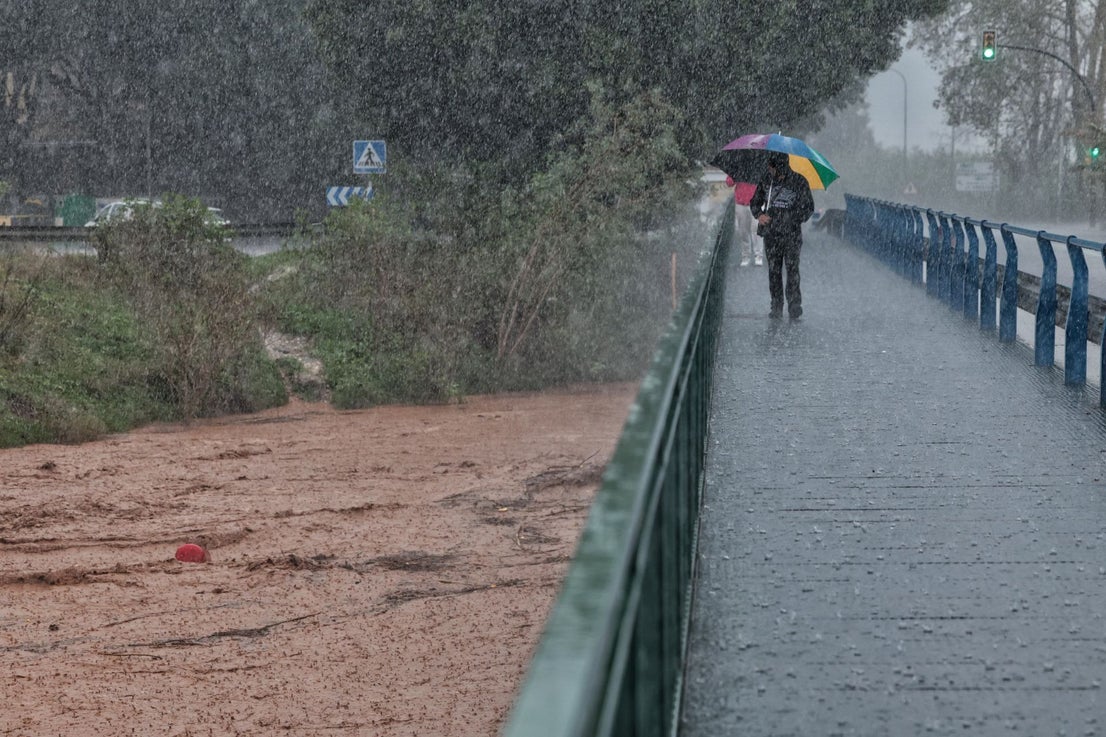 The latest 'Dana' storm sweeps through Malaga and these are the scenes it is leaving in its wake