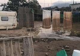 The towels on the washing line show the level the water reached.