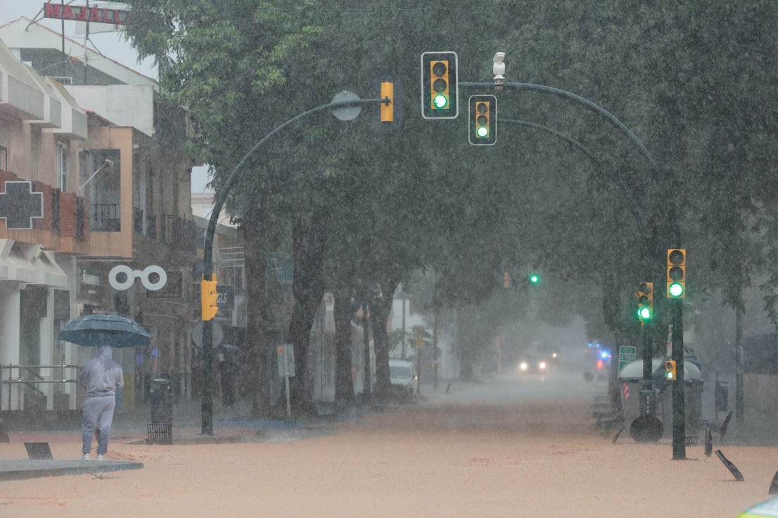 The latest 'Dana' storm sweeps through Malaga and these are the scenes it is leaving in its wake