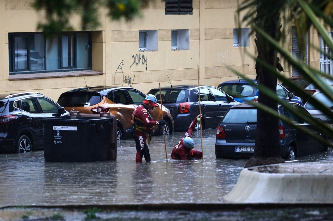 The latest 'Dana' storm sweeps through Malaga and these are the scenes it is leaving in its wake