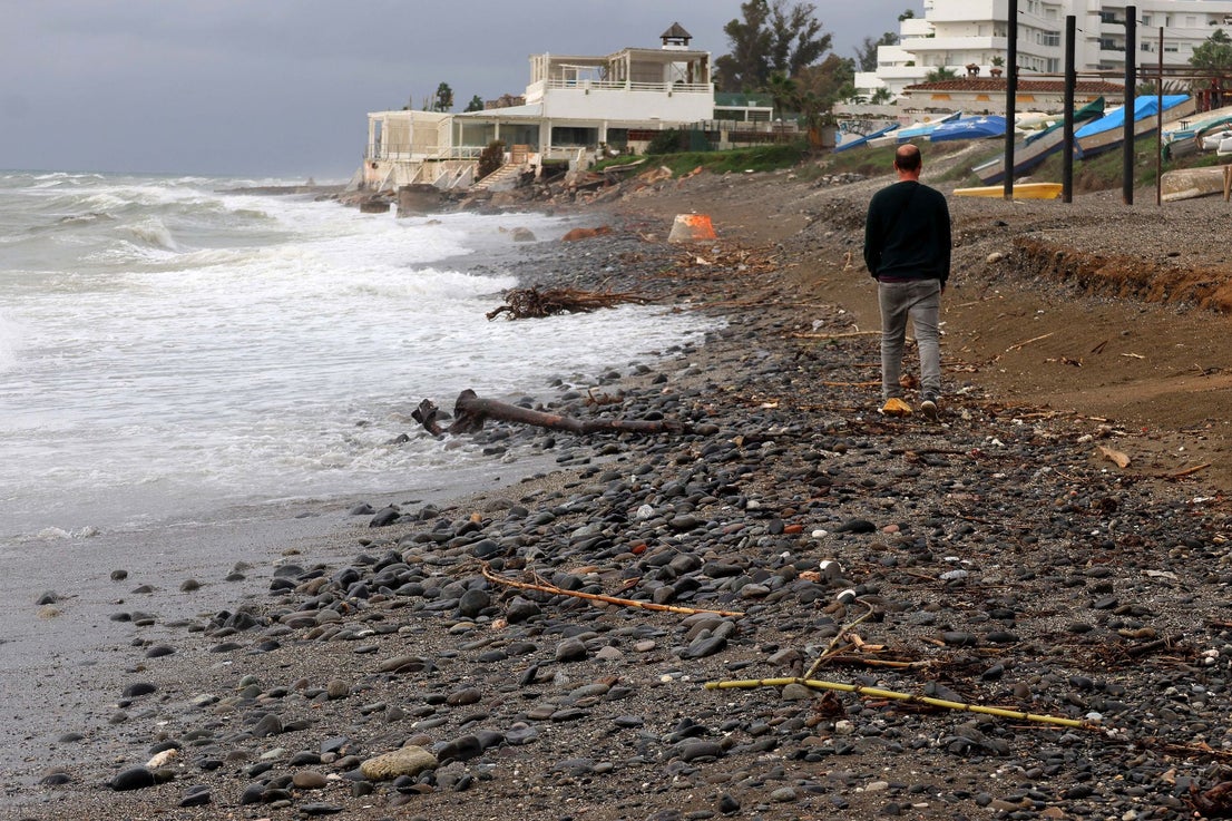 Playas de San Pedro tras las fuertes lluvias.