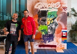 The mural dedicated to Rafael Nadal by artist José Rulos.