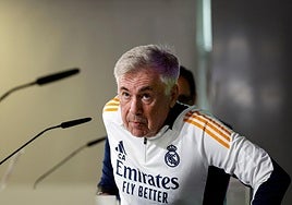 Carlo Ancelotti at a press conference earlier this month.