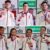 Spain's bronze-medal teams.