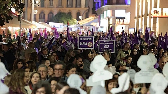 Women take to the streets of Malaga city to protest against gender-based violence