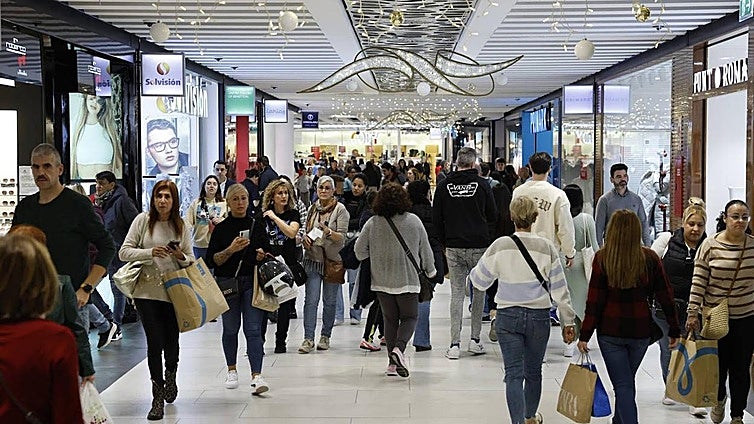 Which shops and shopping centres are open this Sunday in Malaga?