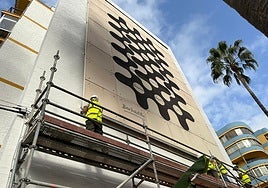 The first intervention is on the Barbadillo mural.