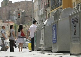 Underground containers in the city centre.